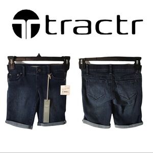 NWT Tractr Indigo Blue Pull-On Bermuda Shorts